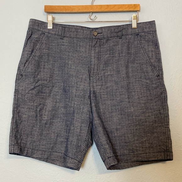 Marc Anthony Mens Size 36 Blue Shorts 9” Inseam Flat Front Zip Fly Pockets - Picture 1 of 12